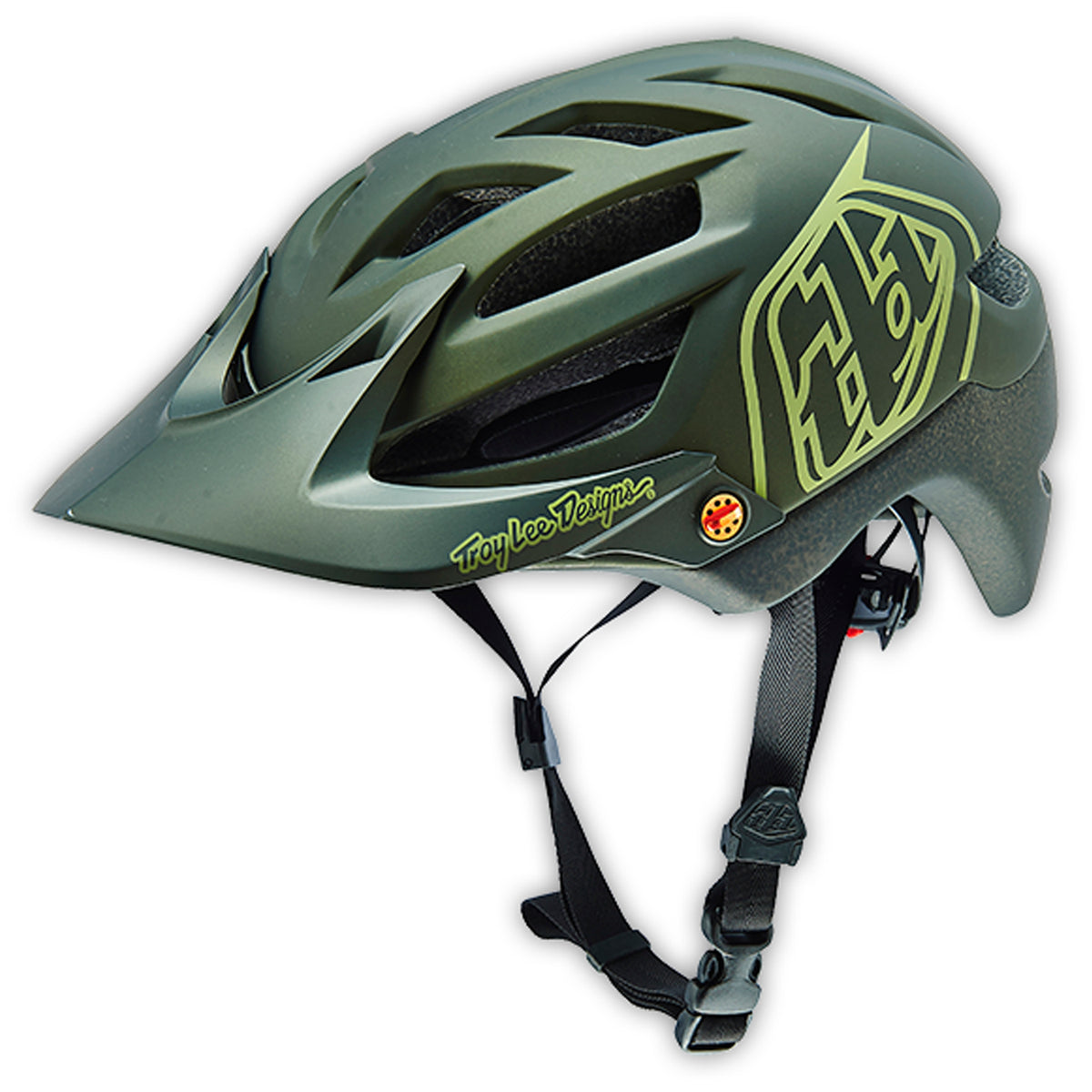 Troy Lee Designs A1 Bike Helmet Drone Army Green Left Side View