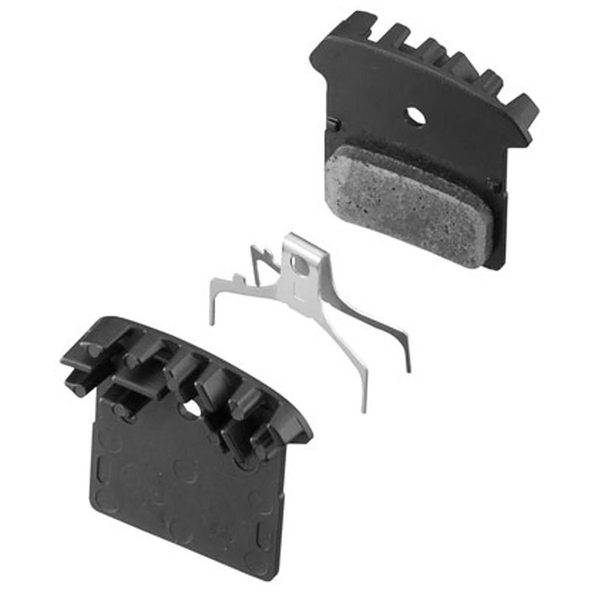 Shimano F03C Metal Disc Brake Pads w/ Fins Black Top View