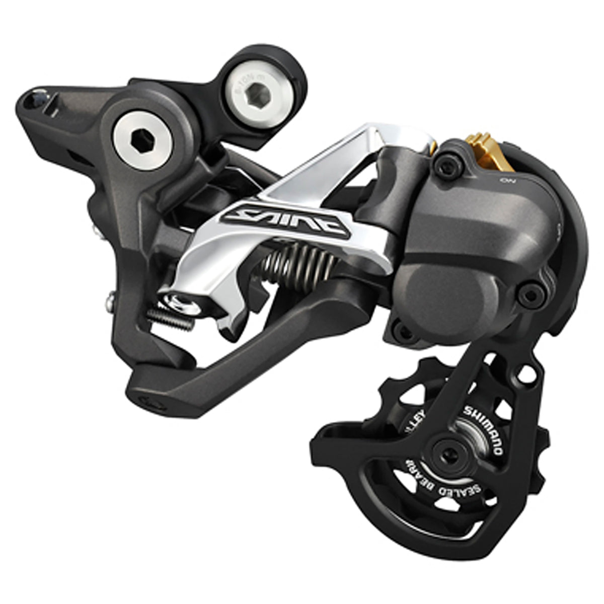 Shimano Saint RD-M820 Shadow+ 10-Speed Rear Derailleur Black Front View
