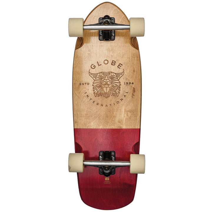 Globe Stubby Longboard Complete Half Dip Natural/Red Bottom View