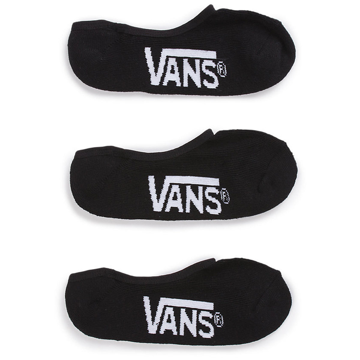 Vans Classic Super No Show Socks - 3 Pair Pack Black Front View