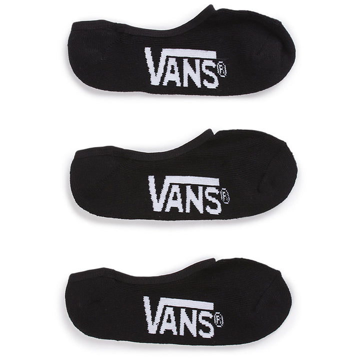 Vans Classic Super No Show Socks - 3 Pair Pack Black Front View