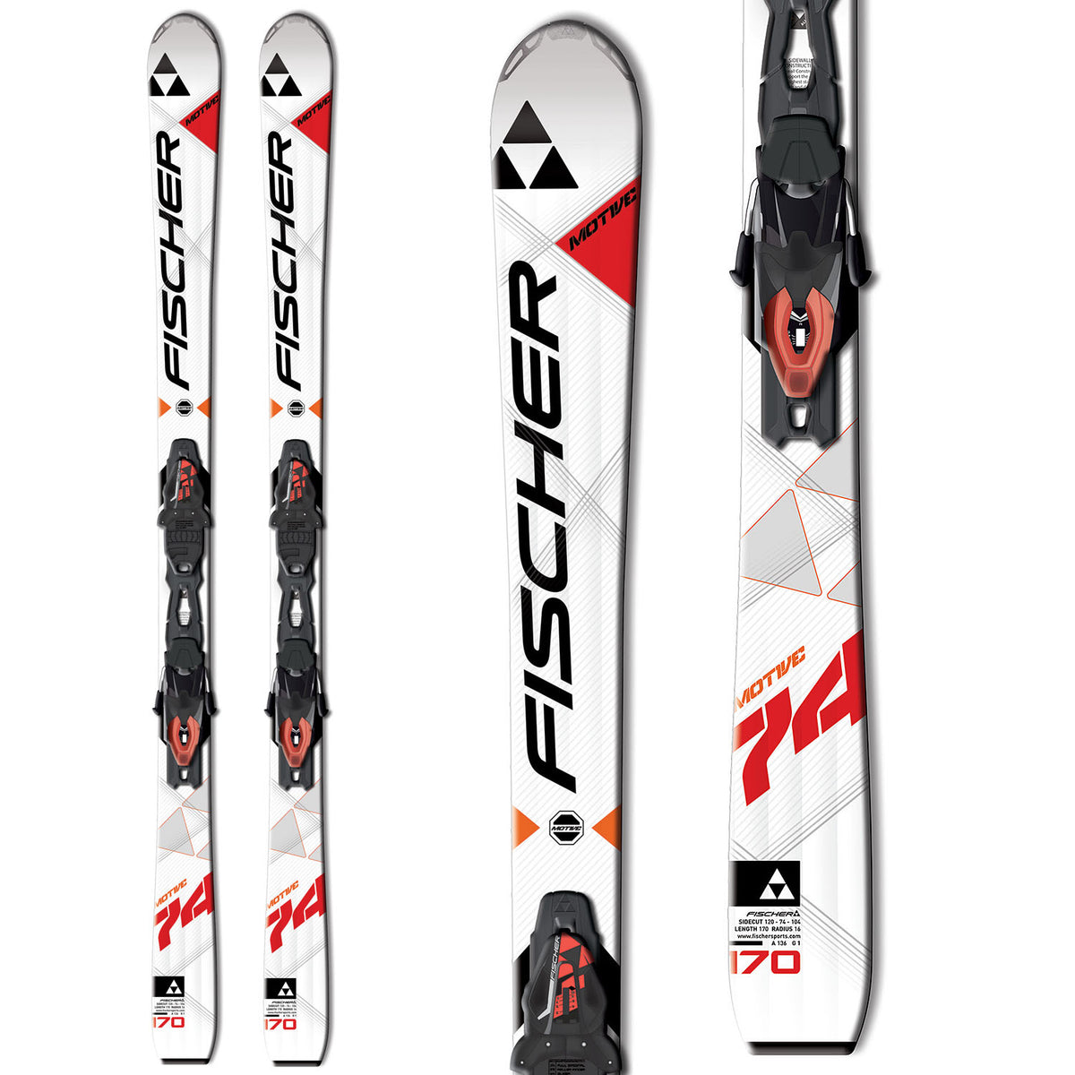Fischer Motive 74 Skis + RS 10 Bindings 2016
