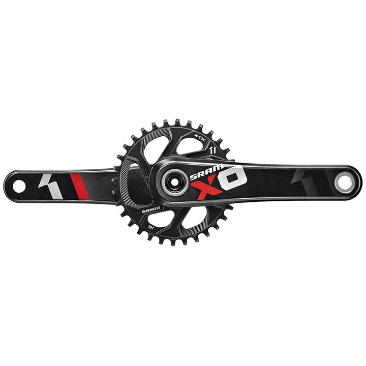SRAM X01 BB30 11-Speed Crankset Red Front View