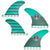 Captain Fin CF Medium Single Tab Quad Fin Set Aqua