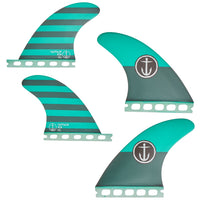 Captain Fin CF Medium Single Tab Quad Fin Set Aqua::Aqua