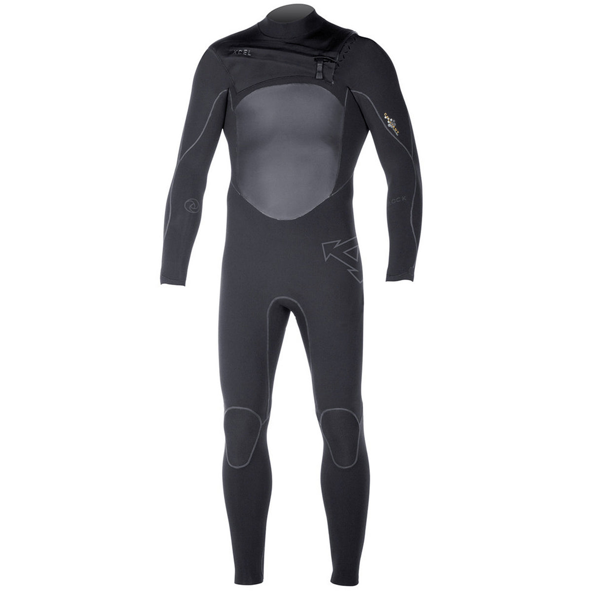 XCEL 4/3 Drylock TDC Wetsuit Black Front View