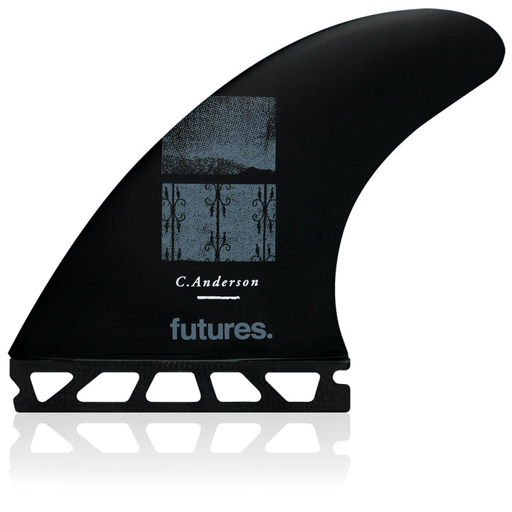 Futures V2 Ando Large Blackstix 3.0 Tri Fin Set Black/Carbon
