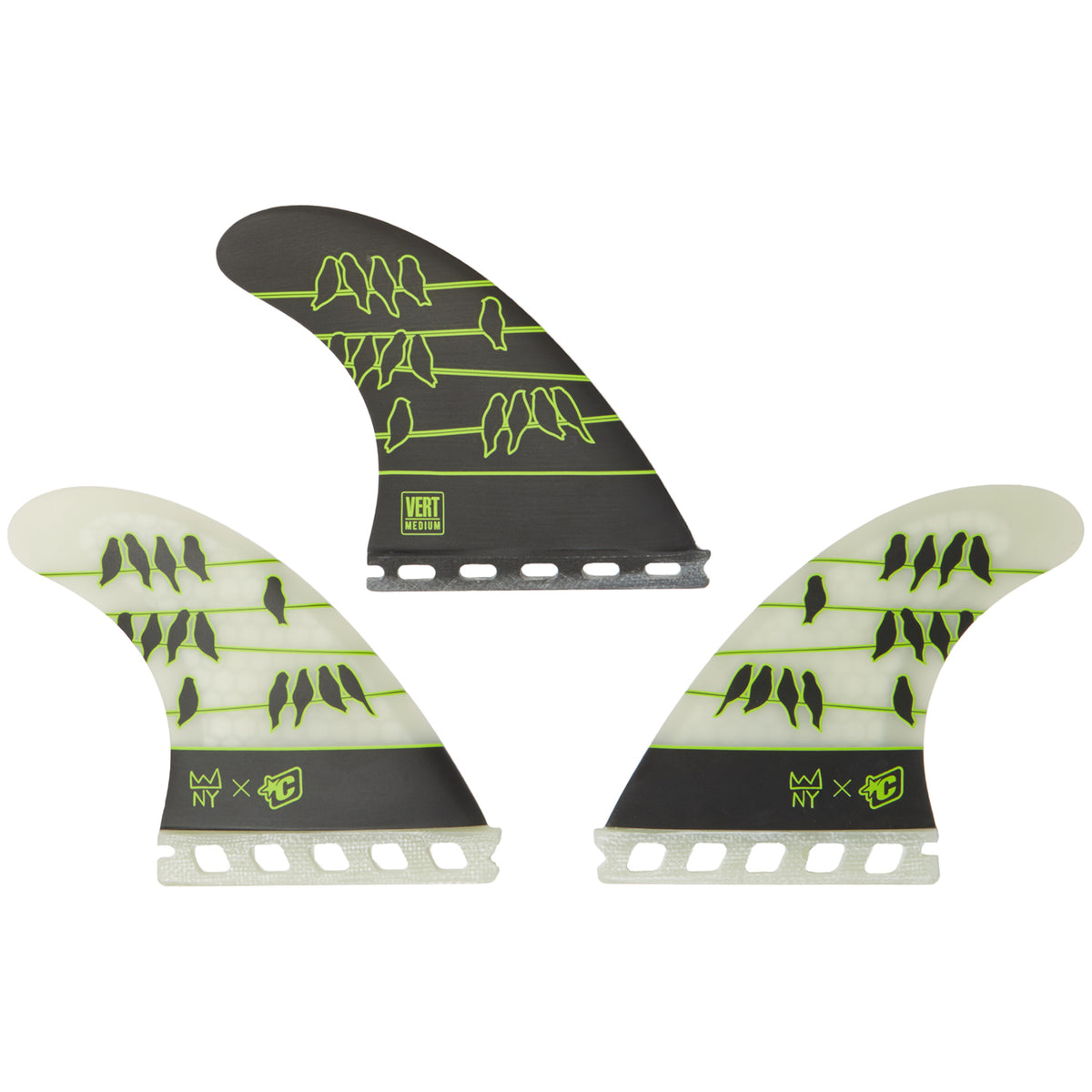 Creatures of Leisure Nat Young Vert Medium Single Tab Tri Fin Set