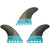 Futures F4 Blackstix 3.0 Small Tri Fin Set Turquoise/Carbon Front View