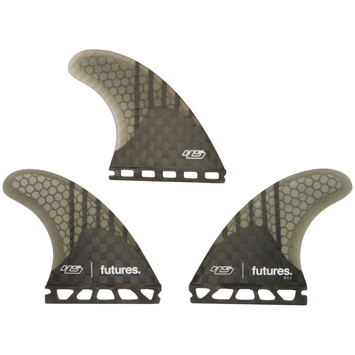 Futures HS2 V2 HC Tri Fin Set Black/White Marble Front View