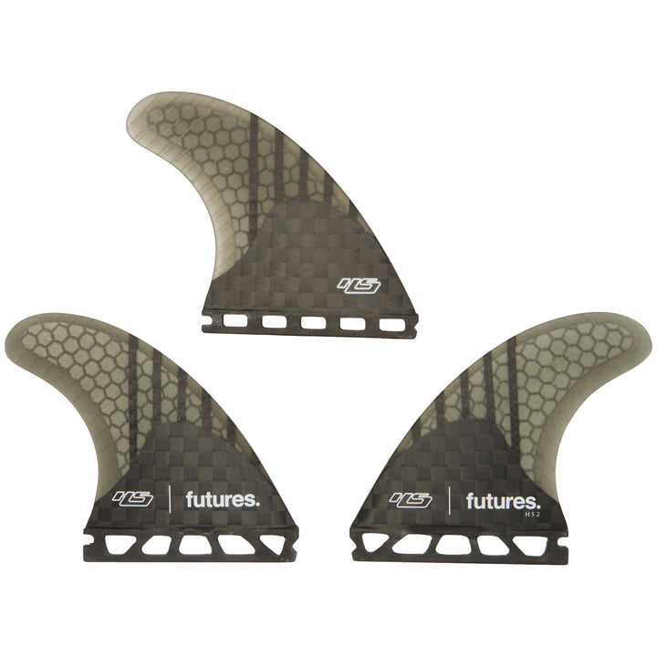 Futures HS2 V2 HC Tri Fin Set Black/White Marble Front View