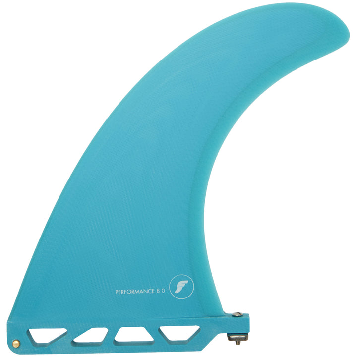 Futures Performance 8.0" Single Fin Teal Front View