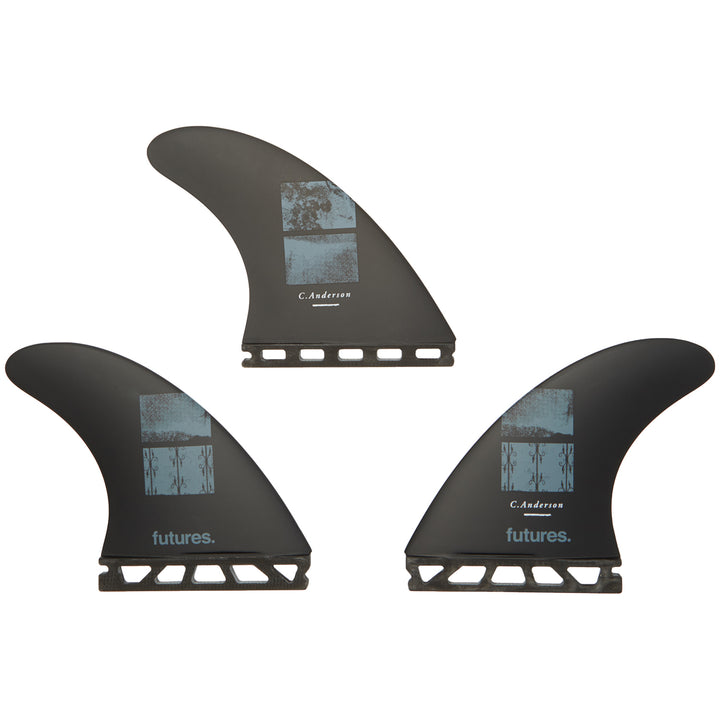 Futures V2 Ando Large Blackstix 3.0 Tri Fin Set Black/Carbon