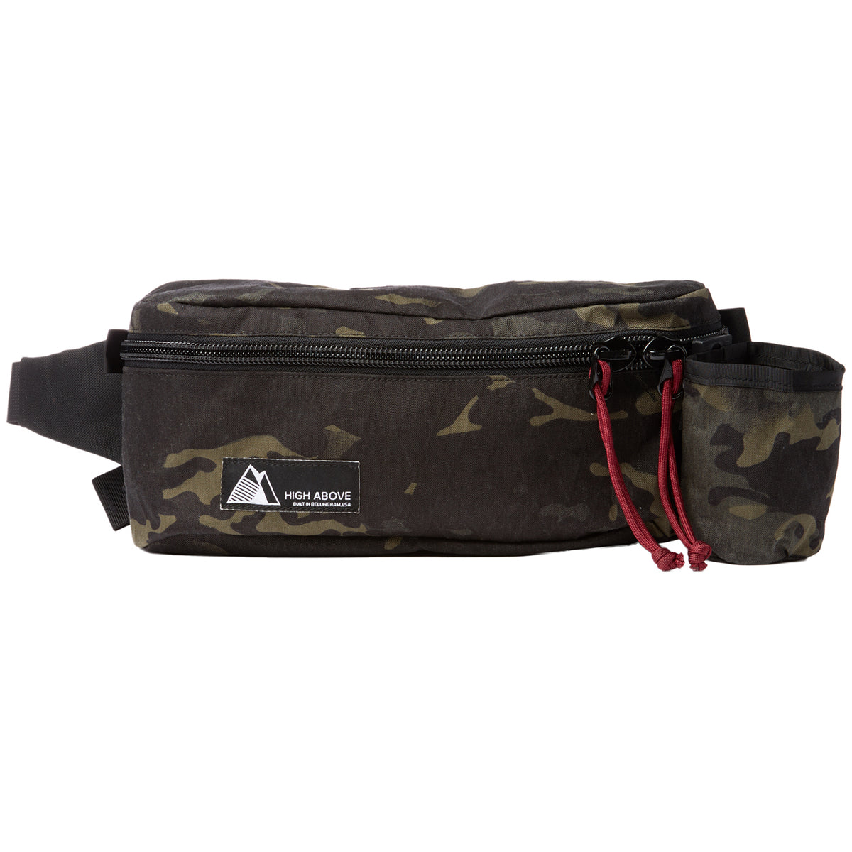 High Above Cascadia Hip Pack w/Bottle Rocket Black Camo