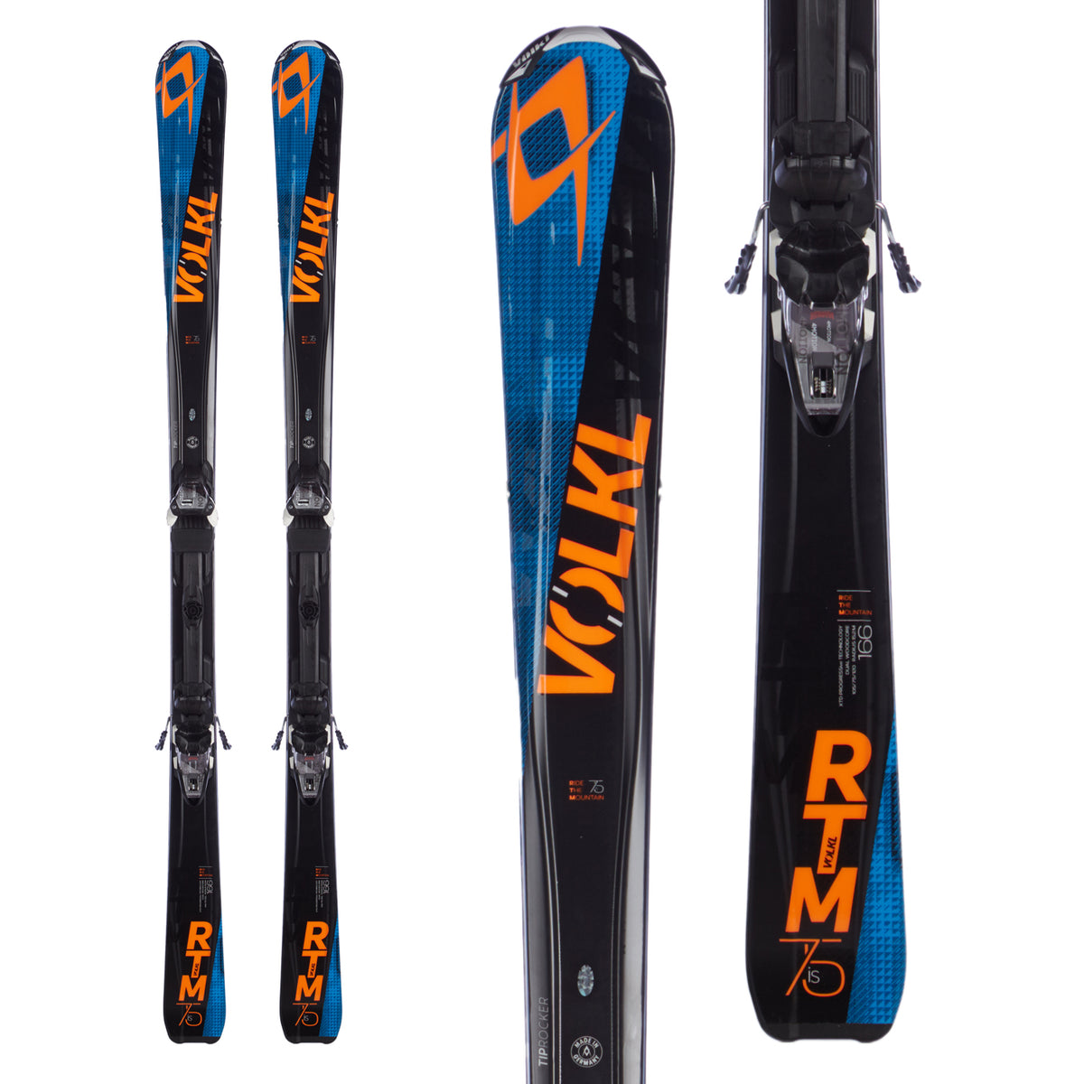 Volkl RTM 75 iS Skis + 4Motion 10.0 Bindings 2016