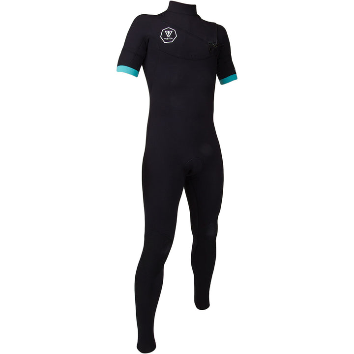 Vissla 7 Seas 2/2 Chest Zip Short Sleeve Spring Suit Black