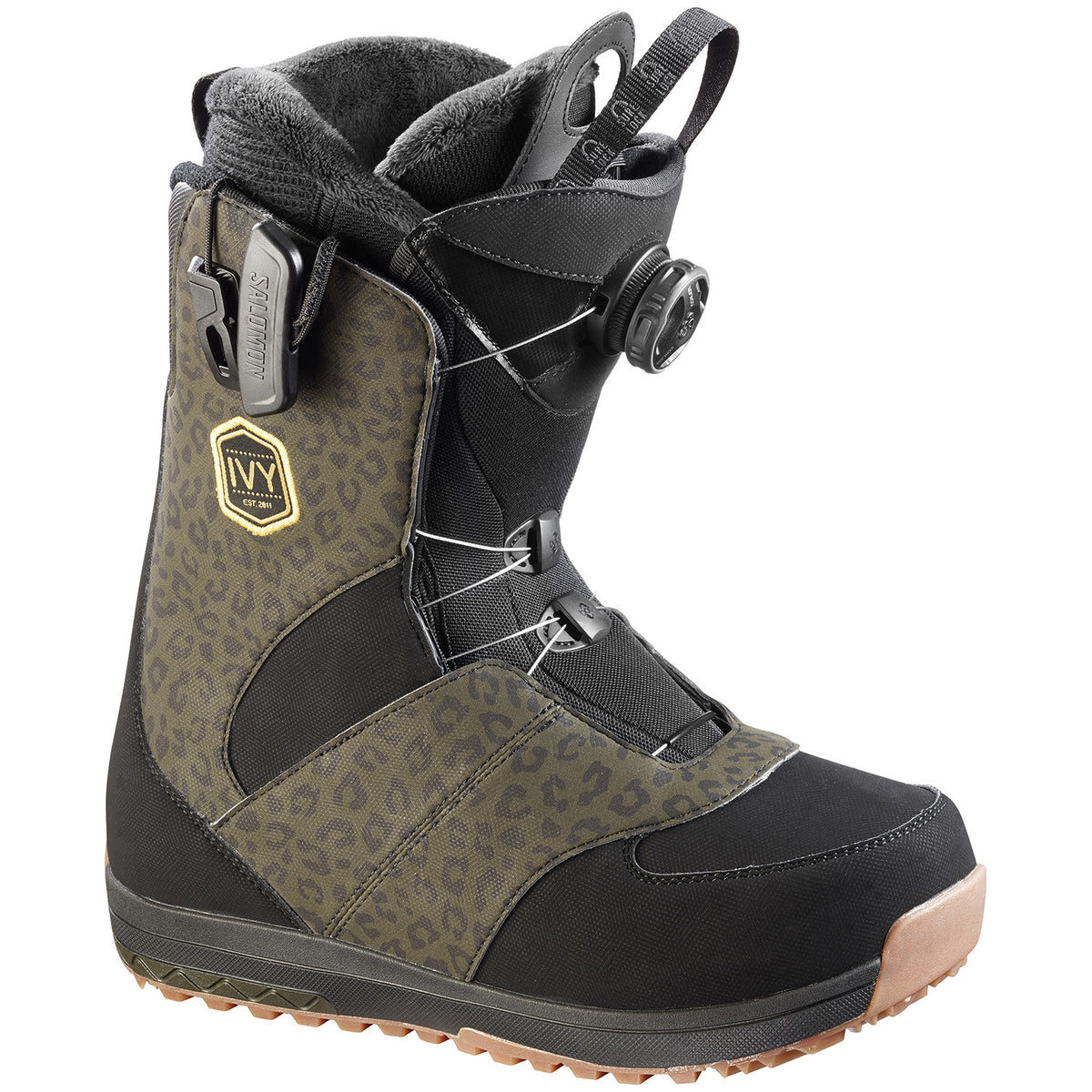 Salomon Ivy Boa SJ Snowboard Boots - Women's 2017 Black/Leopard Black Right Side View