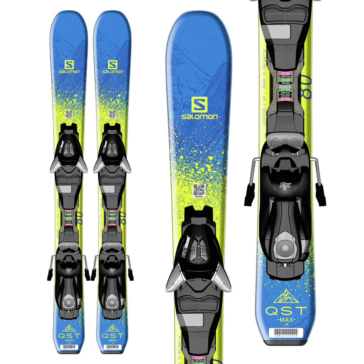 Salomon QST Max Jr XS Skis + EZY 5 Bindings - Little Boys' 2017