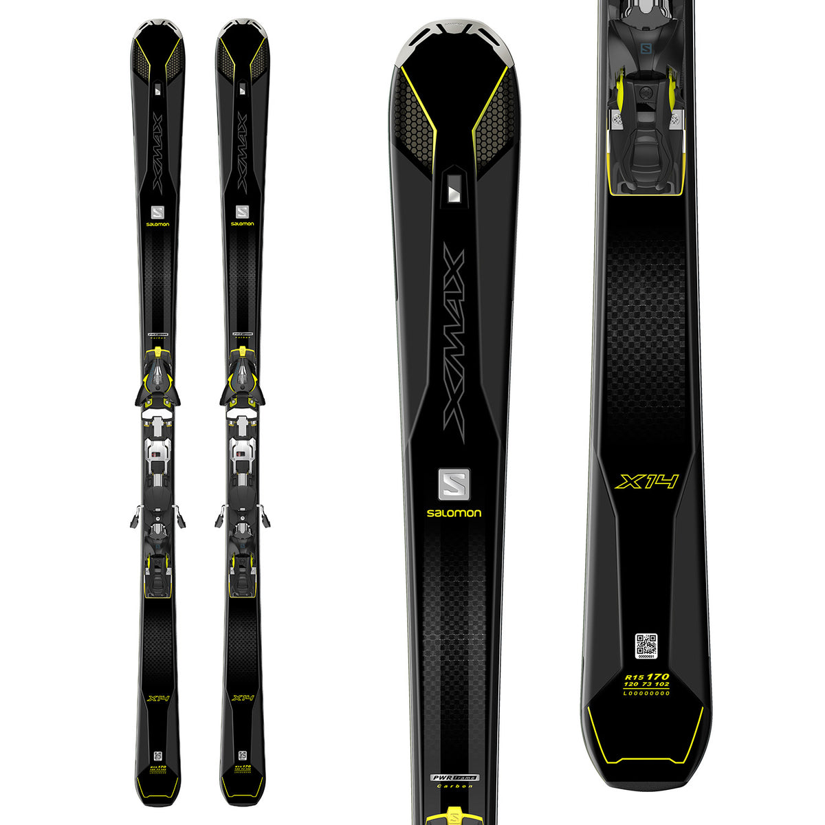 Salomon X-Max X14 Carbon Skis + Z12 Speed Bindings 2017 Top View