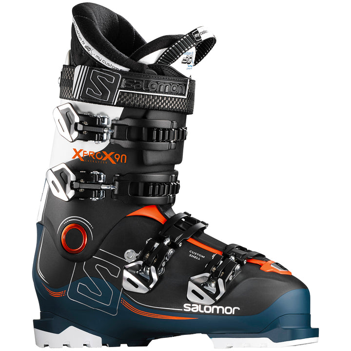 Salomon X Pro X90 CS Ski Boots 2017 Black/Petrol/White/Orange Side View