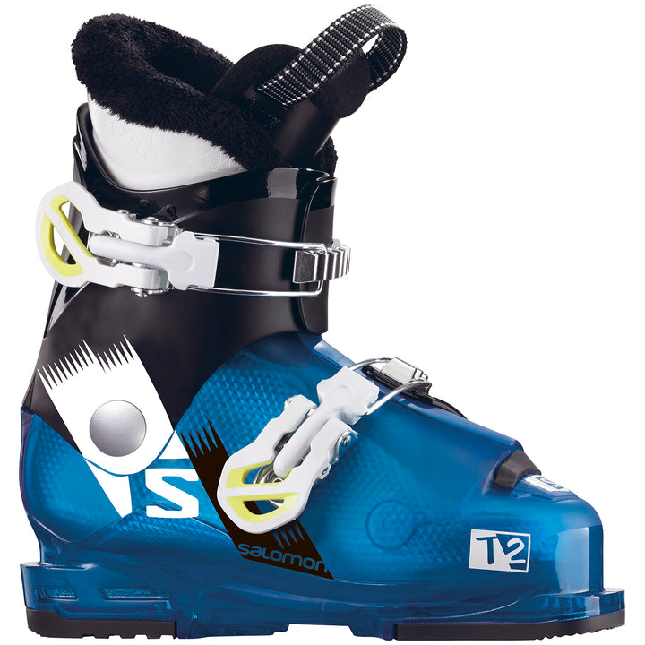 Salomon T2 RT Ski Boots - Little Boys' 2018 Indigo Blue Translucent/Black Side View