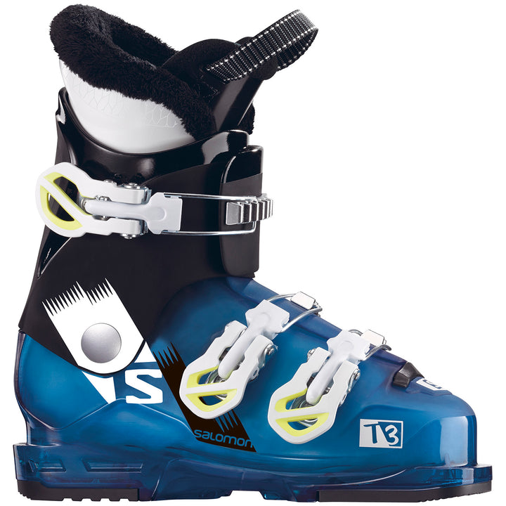Salomon T3 RT Ski Boots - Boys' 2018 Indigo BLue Translucent/Black Side View