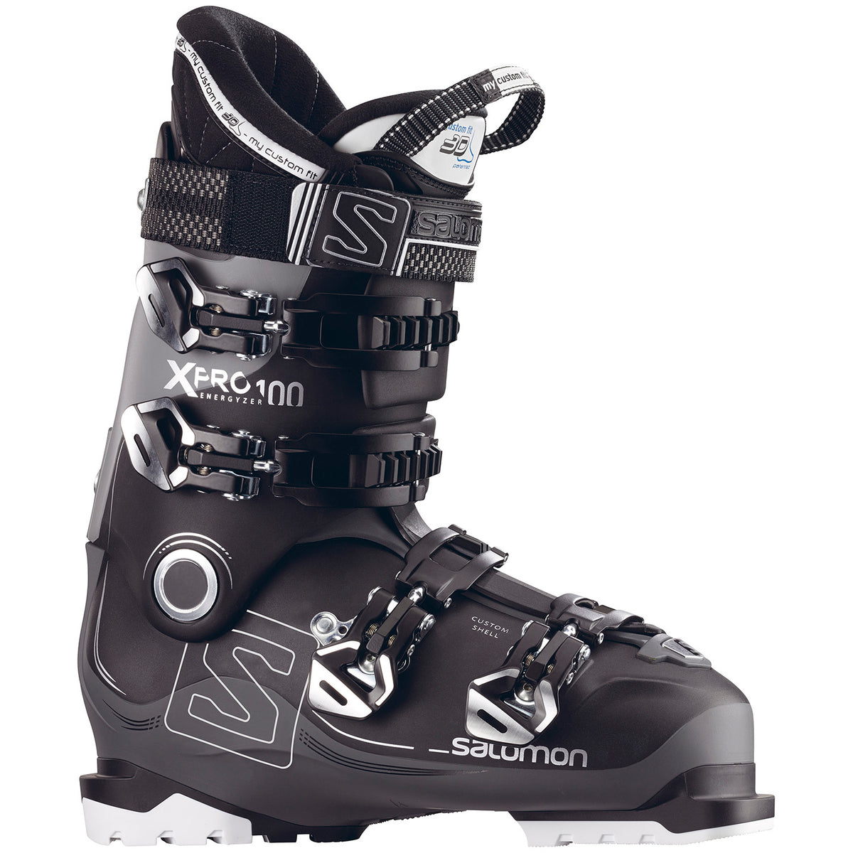 Salomon X Pro 100 Ski Boots 2018 Black/Anthracite/Light Grey Side View