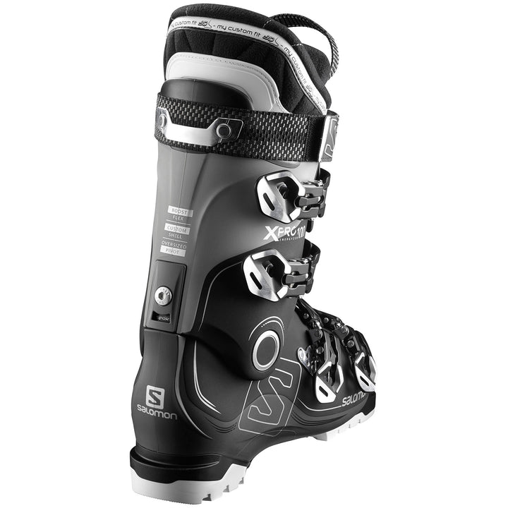 Salomon X Pro 100 Ski Boots 2018 Black/Anthracite/Light Grey Back View