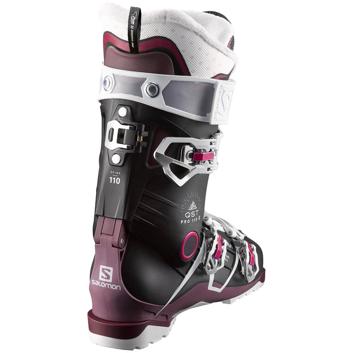 Salomon QST Pro 110 W Ski Boots - Women's 2018 Black/Burgandy/Pink Back View
