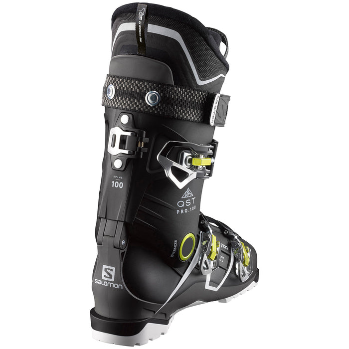 Salomon QST Pro 100 Ski Boots 2018 Black/Anthracite/Acid Green Back View