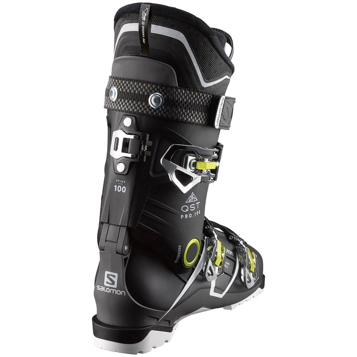 Salomon QST Pro 100 Ski Boots 2018 Black/Anthracite/Acid Green Back View