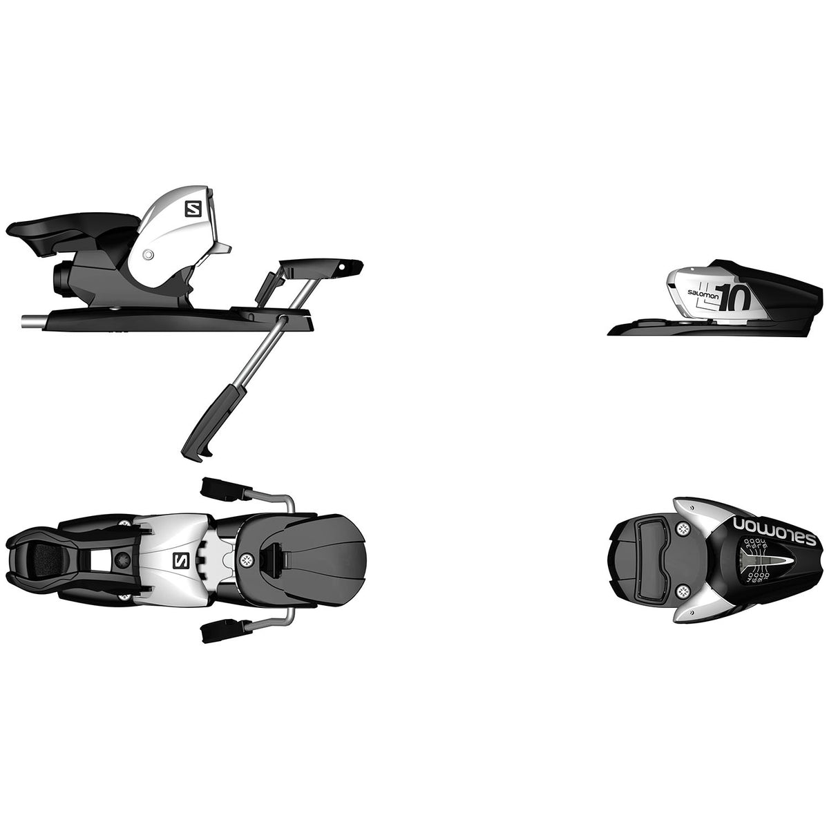Salomon L10 Ski Bindings 2017 Black/White