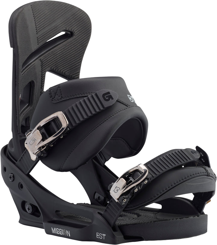 Burton Mission EST Snowboard Bindings 2017 Black Front View