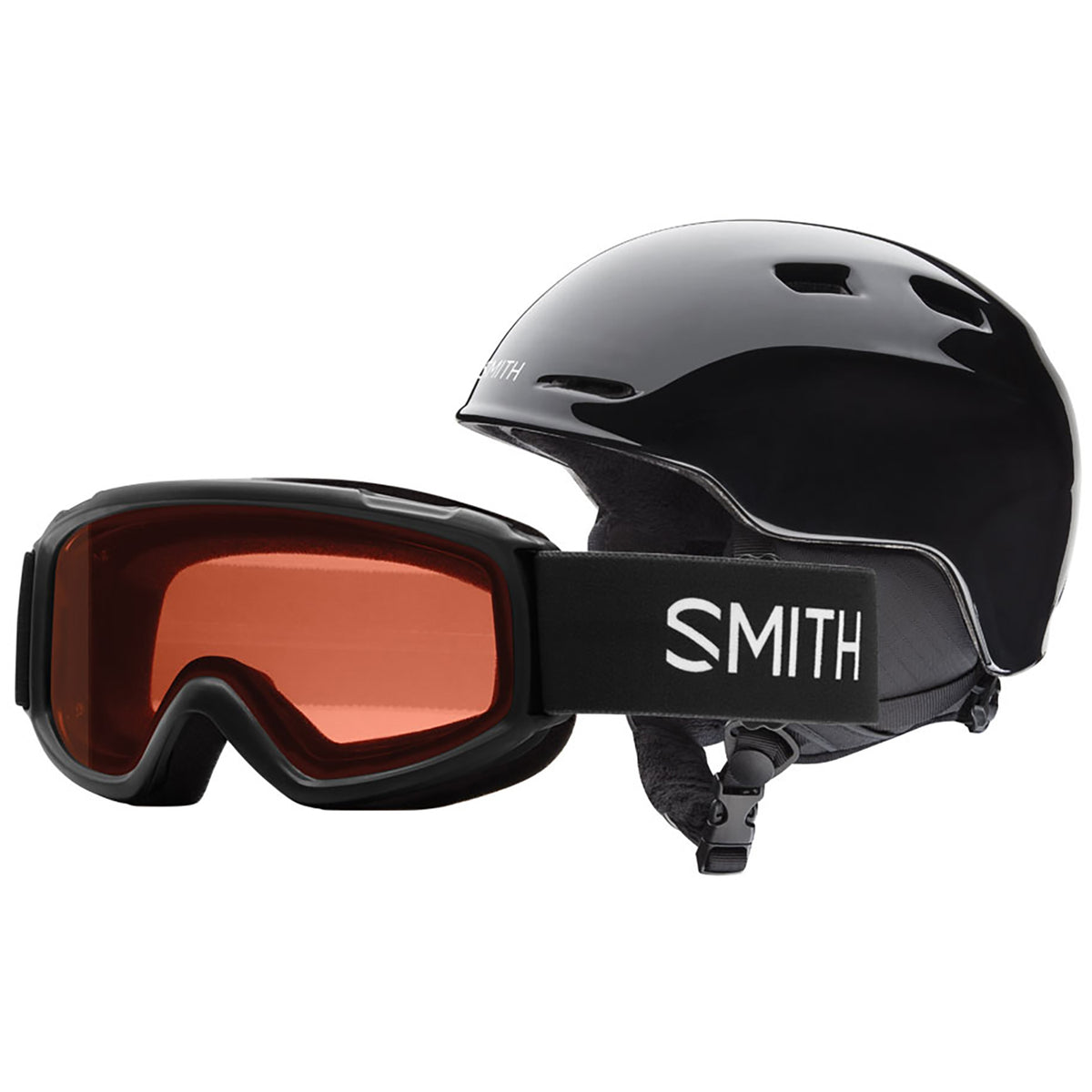 Smith Zoom Jr. Helmet + Sidekick Goggle Combo - Little Kids' Black