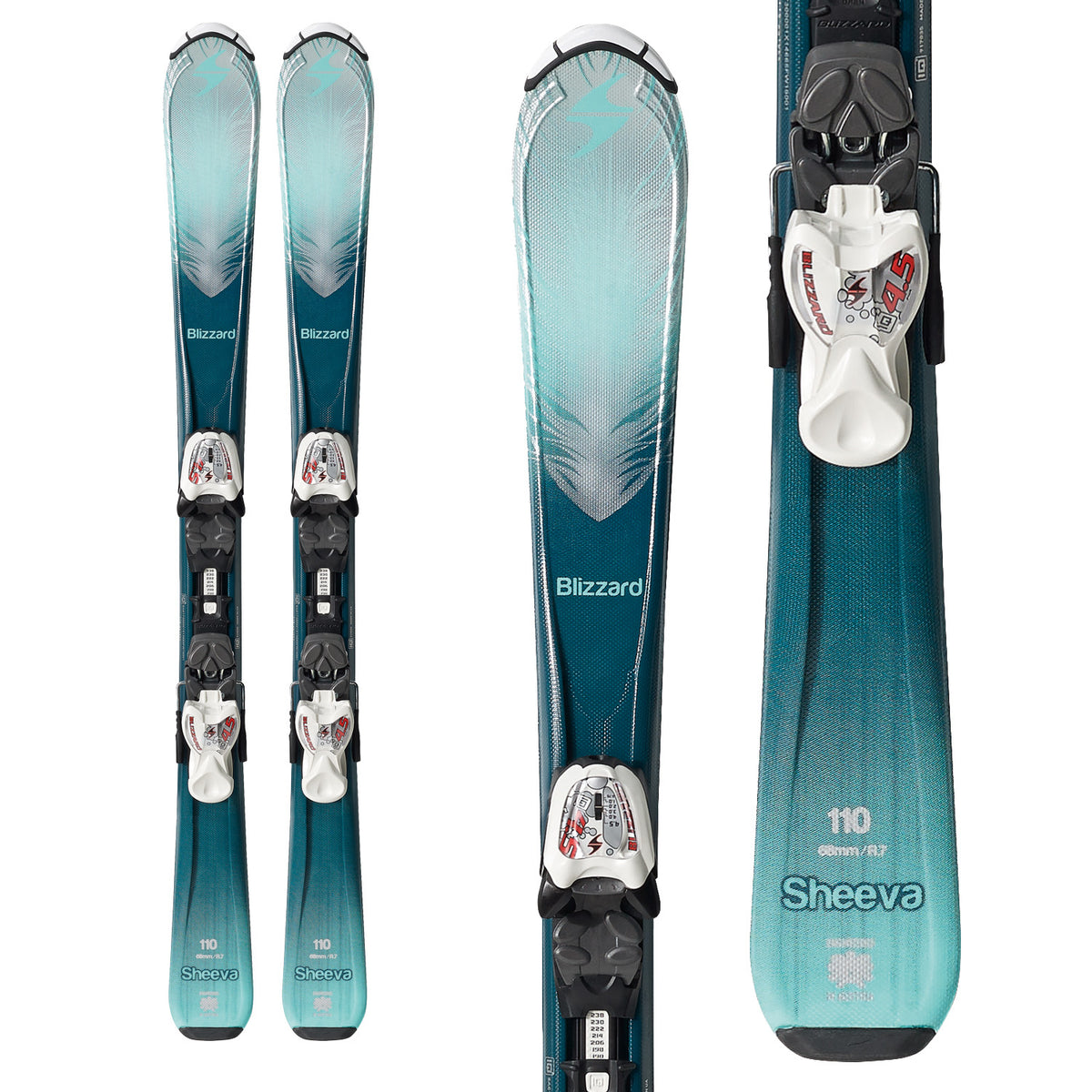 Blizzard Sheeva Twin Jr Skis + IQ 4.5 Bindings - Little Girls' 2017 Top View