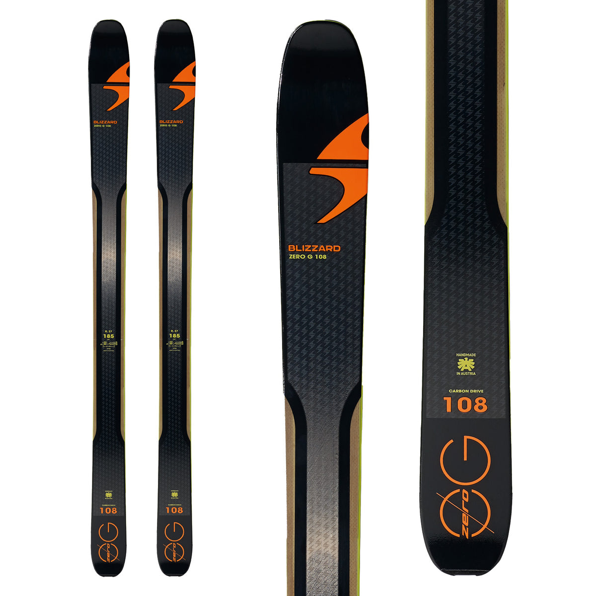 Blizzard Zero G 108 Skis 2018 Top View