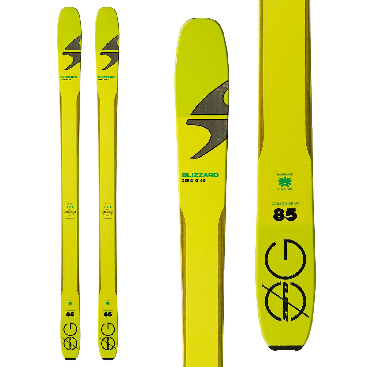 Blizzard Zero G 85 Skis 2018 Top View