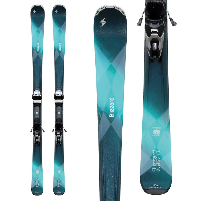 Blizzard Quattro 7.3 Skis + TP10 W Bindings - Women's 2017 Top View
