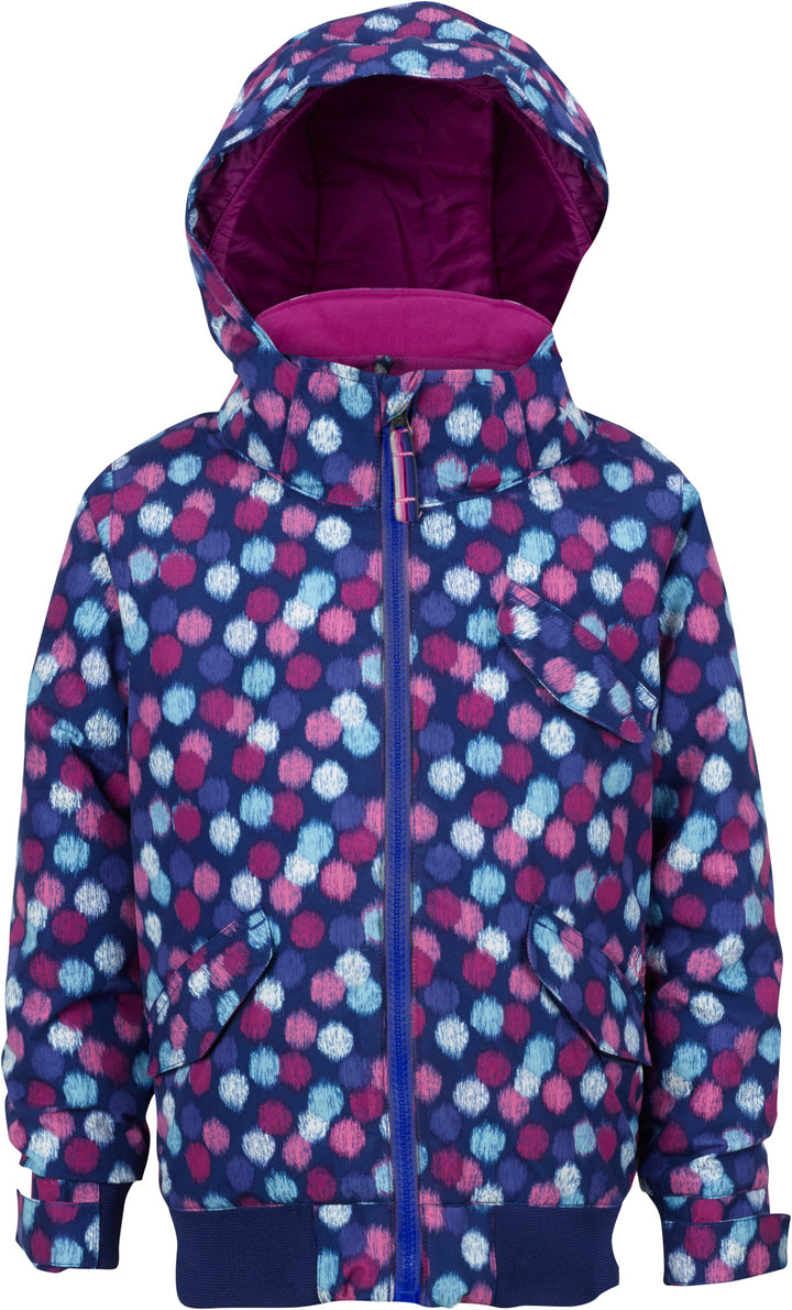Burton Minishred Twist Jacket - Little Girls' Ikat Dot Front View