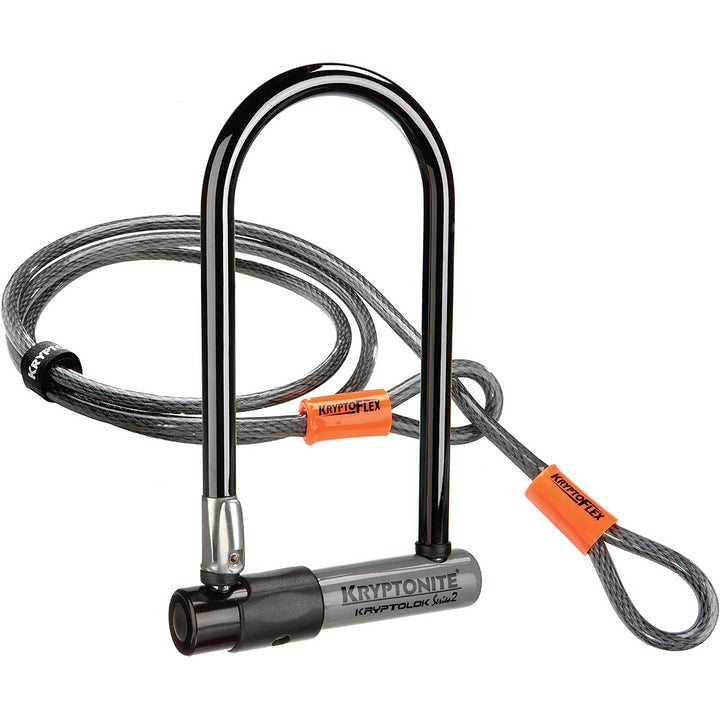 Kryptonite Kryptolok Series 2 STD U-Lock w/ 4' Flex Cable