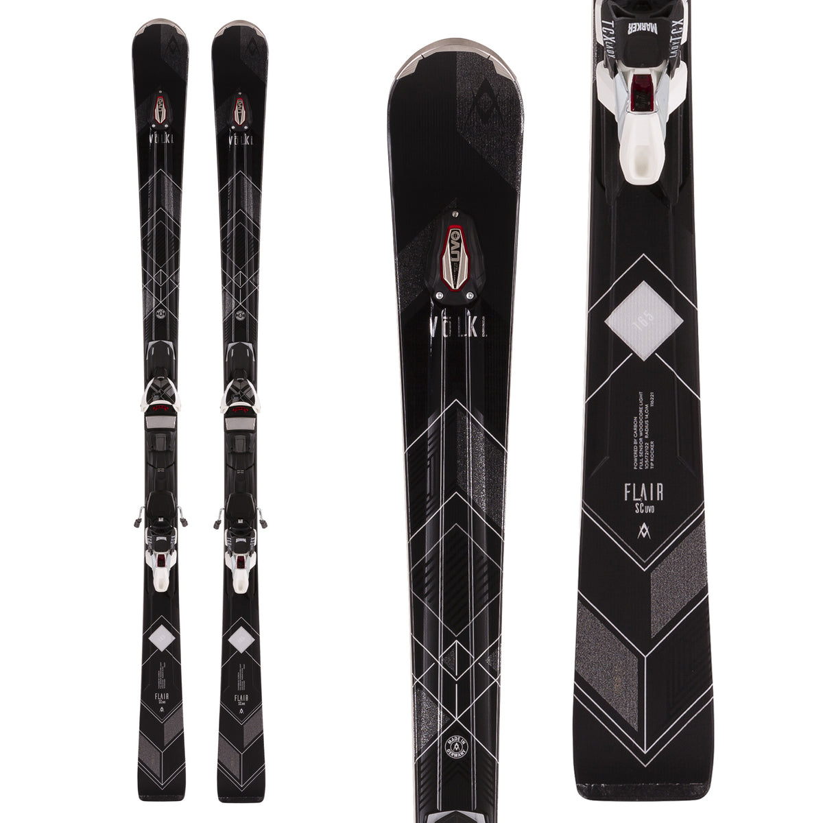 Volkl Flair SC UVO Skis + xMotion 11.0 Bindings - Women's 2017 Top View