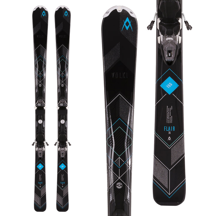 Volkl Flair 74 Skis + 4Motion 10.0 Bindings - Women's 2017 Top View