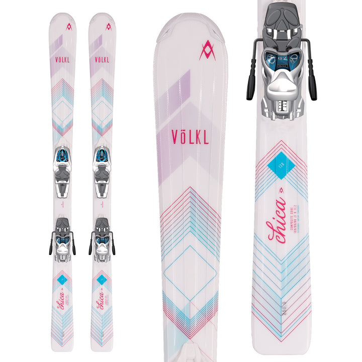 Volkl Chica Skis + 3Motion Jr 4.5 Bindings - Little Girls' 2017 Top View