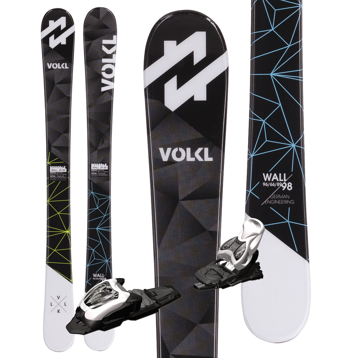 Volkl Wall Jr Mini Skis + M4.5 Fastrak II Bindings - Little Boys' 2017 Top View