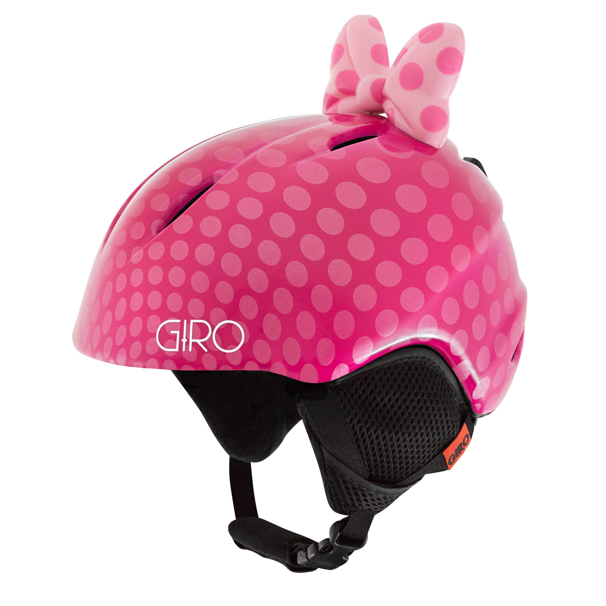 Giro Launch Plus Helmet - Kids' Pink Bow Polka Dots Front View