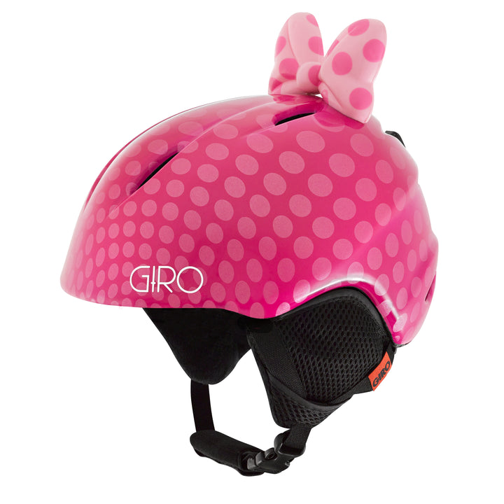 Giro Launch Plus Helmet - Kids' Pink Bow Polka Dots Front View