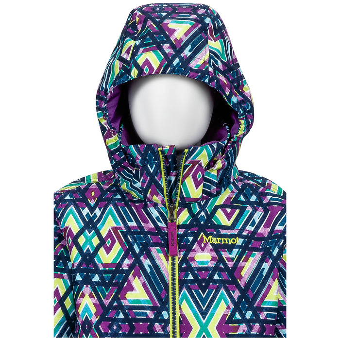 Marmot Big Sky Jacket - Girls' Mystic Purple Geo Hood View