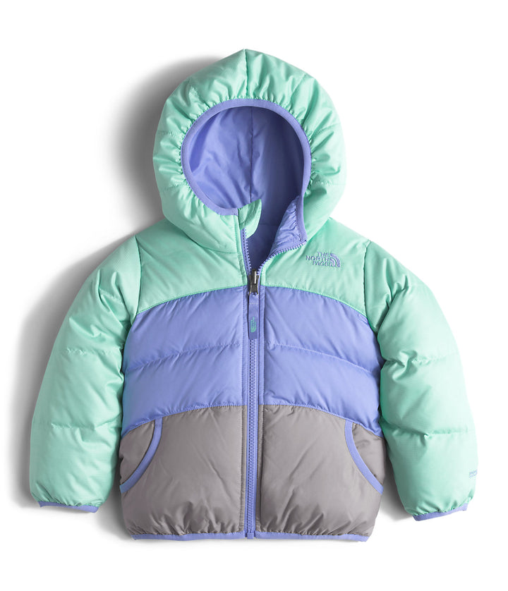 The North Face Reversible Moondoggy Jacket - Little Girls' Ice Green Heather - Past Season Front View