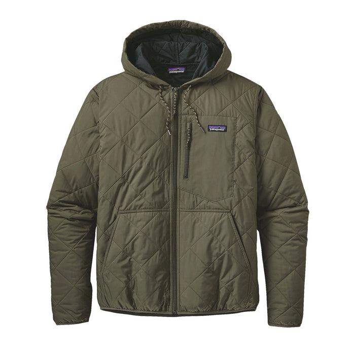 Patagonia Diamond Quilted Bomber Hoodie - Men's Industrial Green Front View